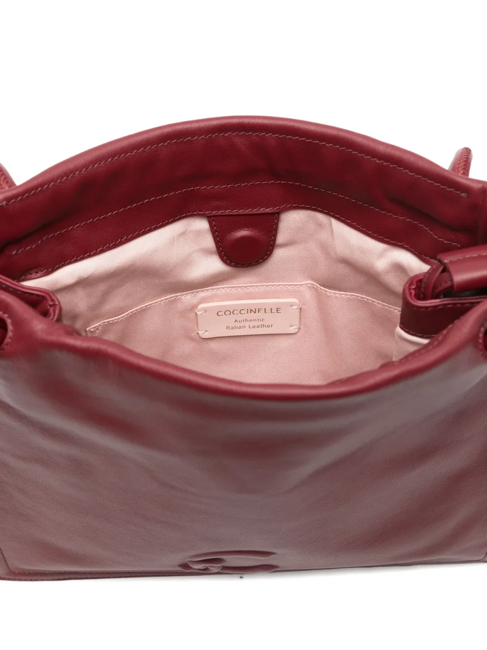 Coccinelle Leren shopper met logo-reliëf Rood