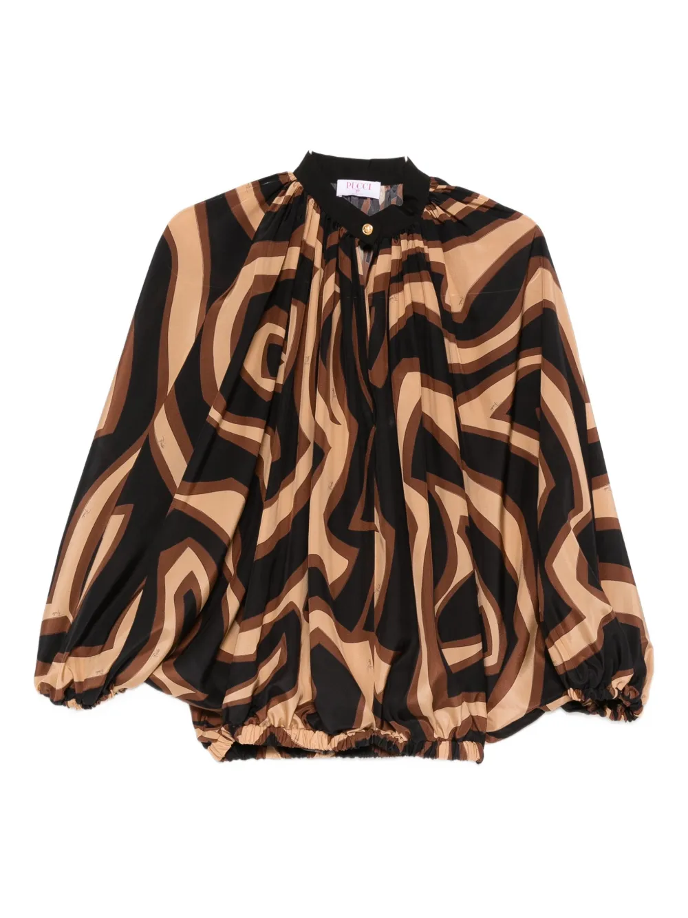 PUCCI abstract-pattern gathered top | Brown | Image 1