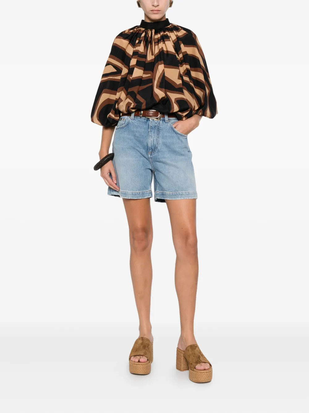 PUCCI abstract-pattern gathered top | Blouses | Image 2