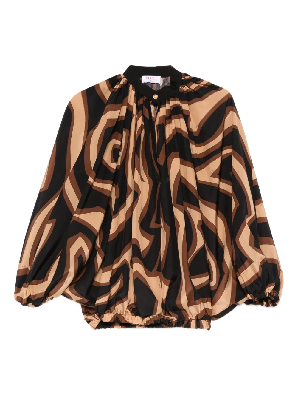 PUCCI abstract-pattern gathered top | Brown | Image 1