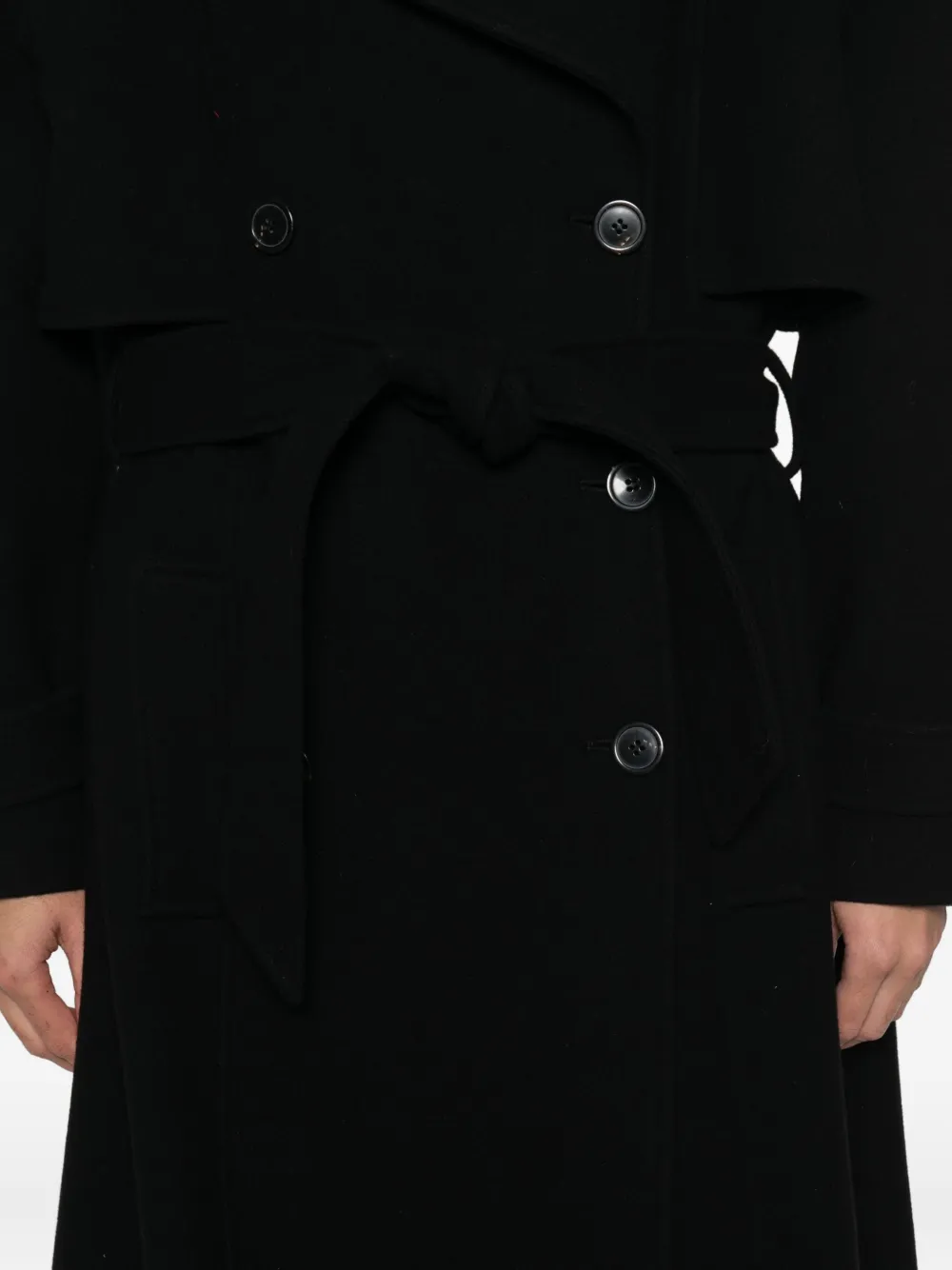 Le Sully Studio Belted Coat In Black