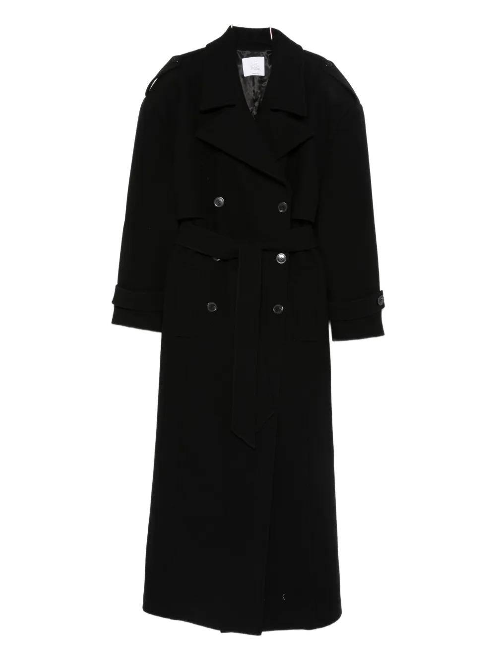 Le Sully Studio Belted Coat In Black