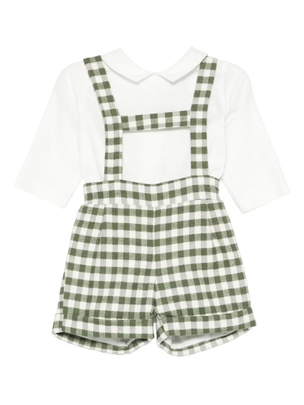 La Stupenderia gingham-print romper | Green | Image 1