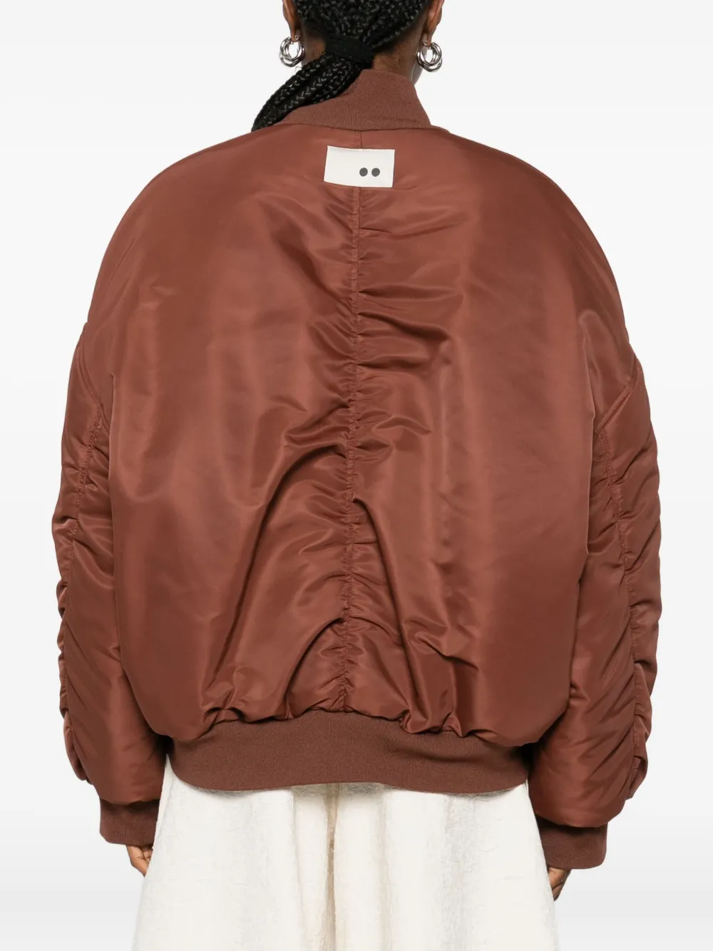 The M Zip-up Bomber Jacket In Brown