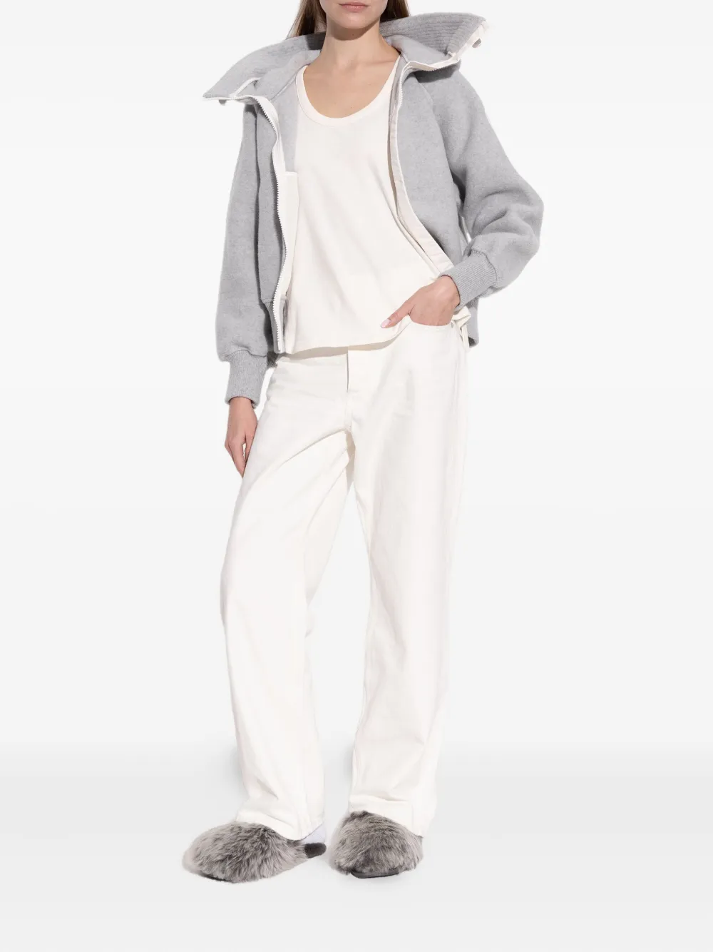 Ugg Fur-lined Slippers In Gray