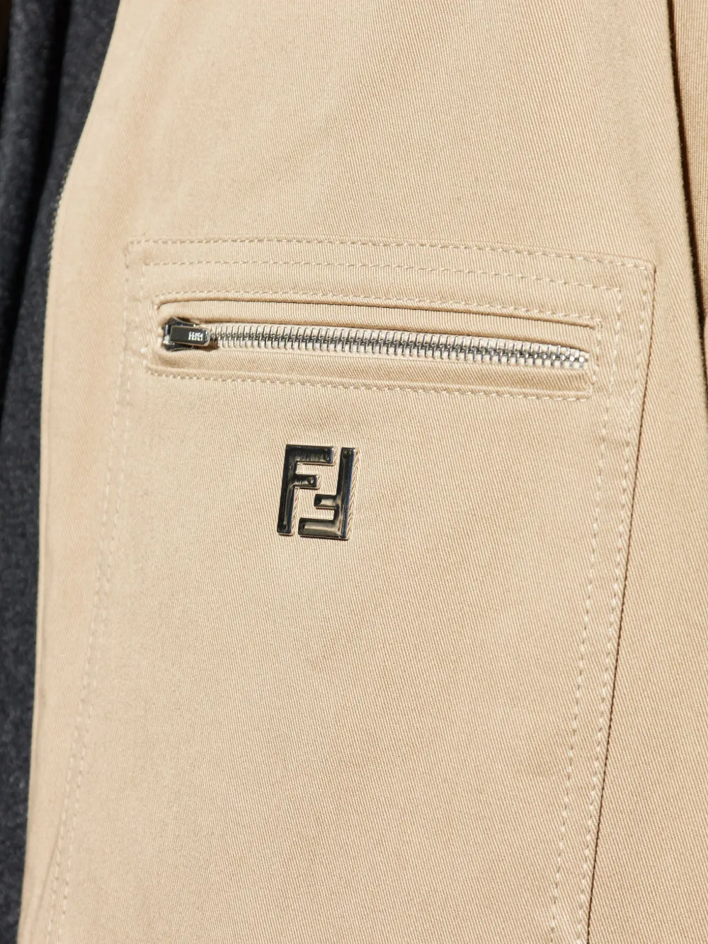 FENDI Jack met borstzak en rits Beige