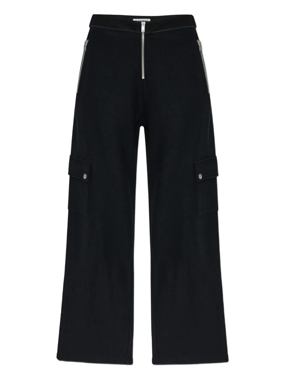 JIL SANDER+ zip-fastening wool-blend trousers - Nero