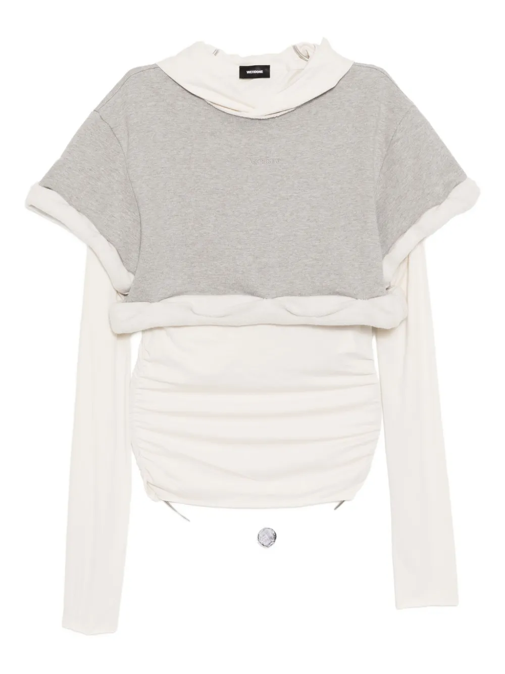 We11 Done Rolled-up Hoodie In Gray