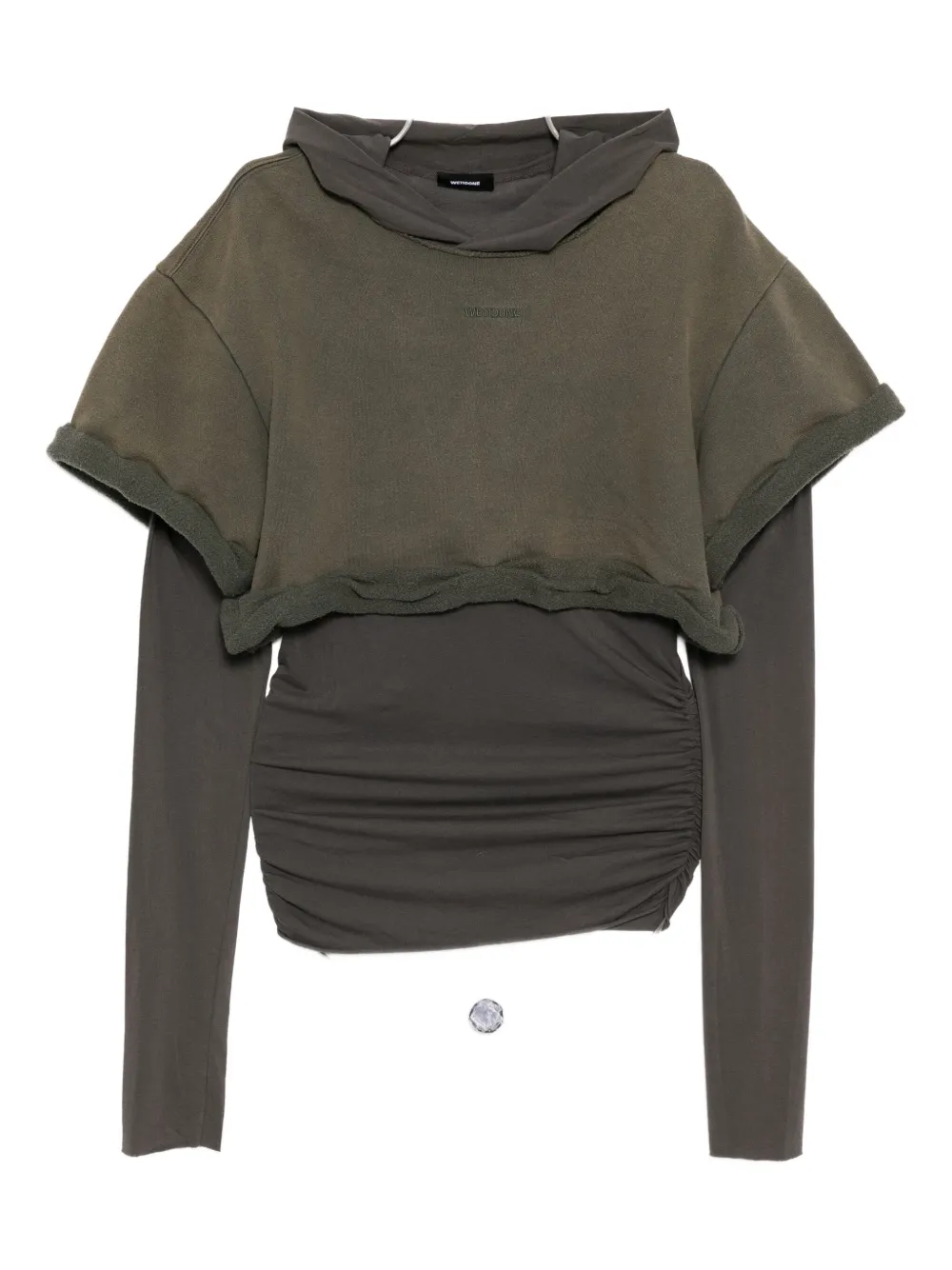 We11 Done Rolled-up Hoodie In Green