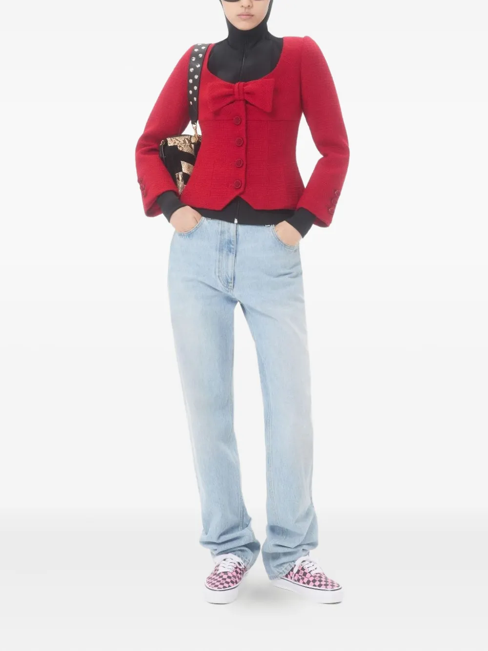 Valentino Garavani Vロゴ ジップアップ パーカー | ブラック