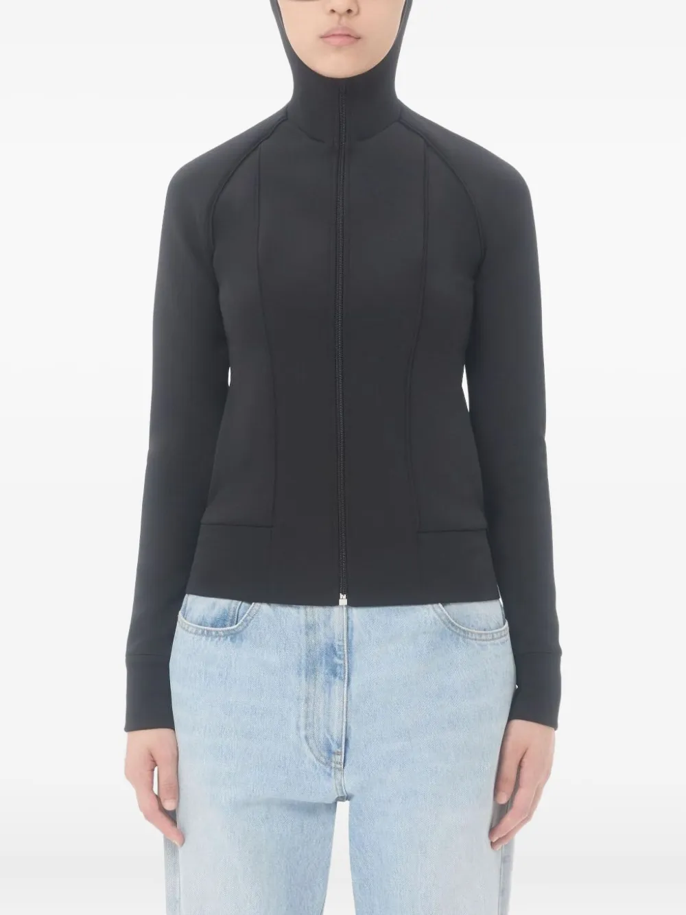 Valentino Garavani Vロゴ ジップアップ パーカー | ブラック