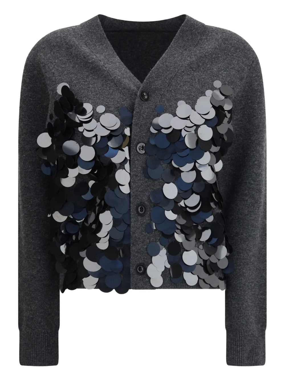 sacai sequin-embellished cardigan - Grau