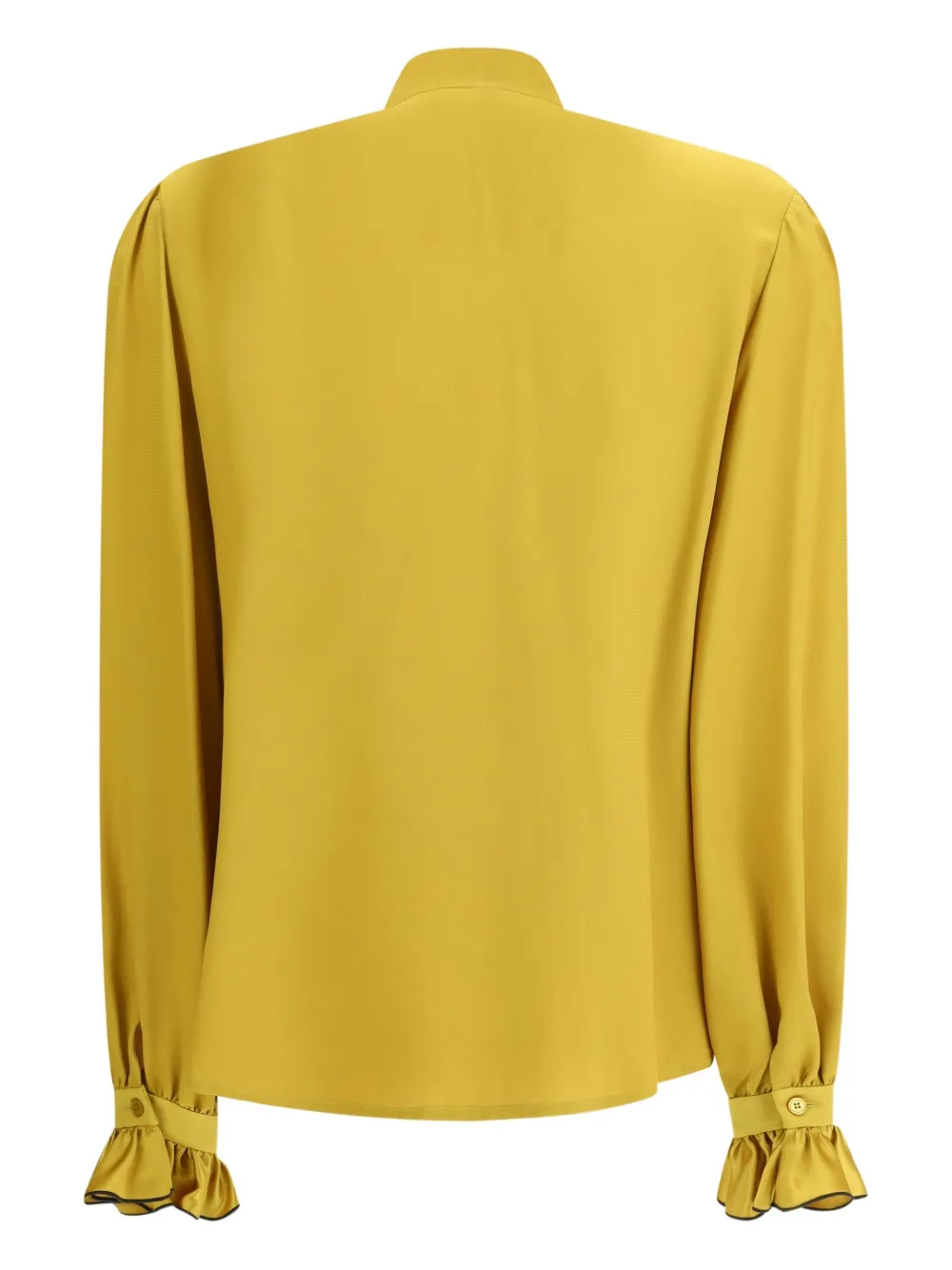 Valentino Silk Ruffle Pleated Blouse In Yellow