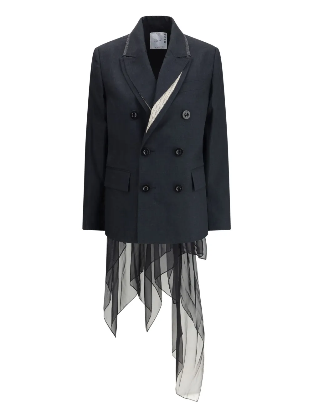 Sacai Double-breasted Blazer In Black