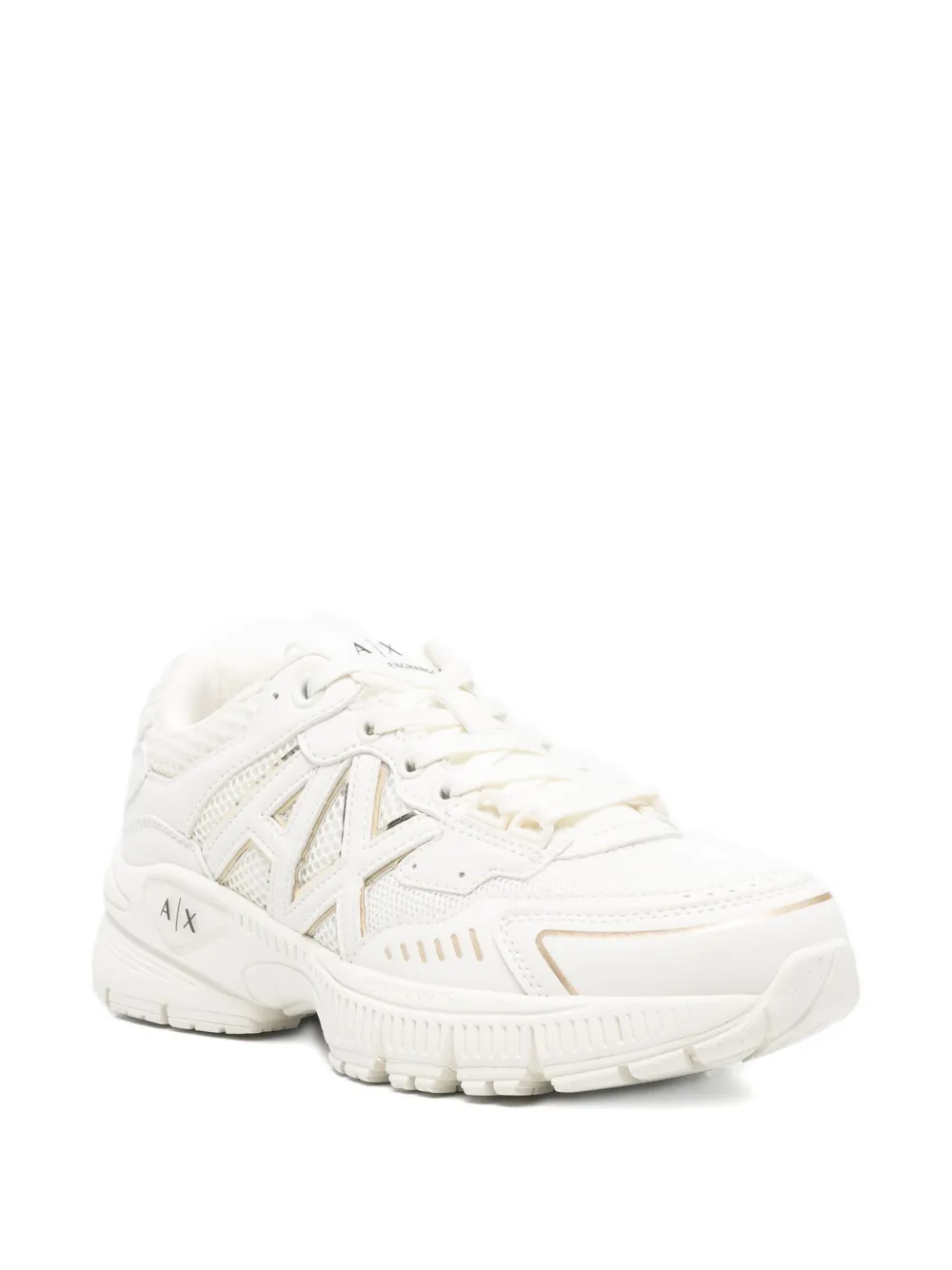 Armani Exchange logo panelled low-top sneakers - Wit