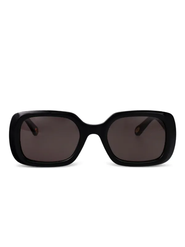 Chloé Rectangle Logo Sunglasses in Black