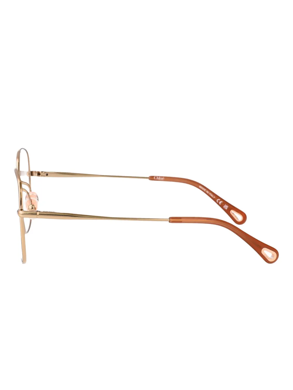 Chloé Eyewear Bril met rond montuur Goud