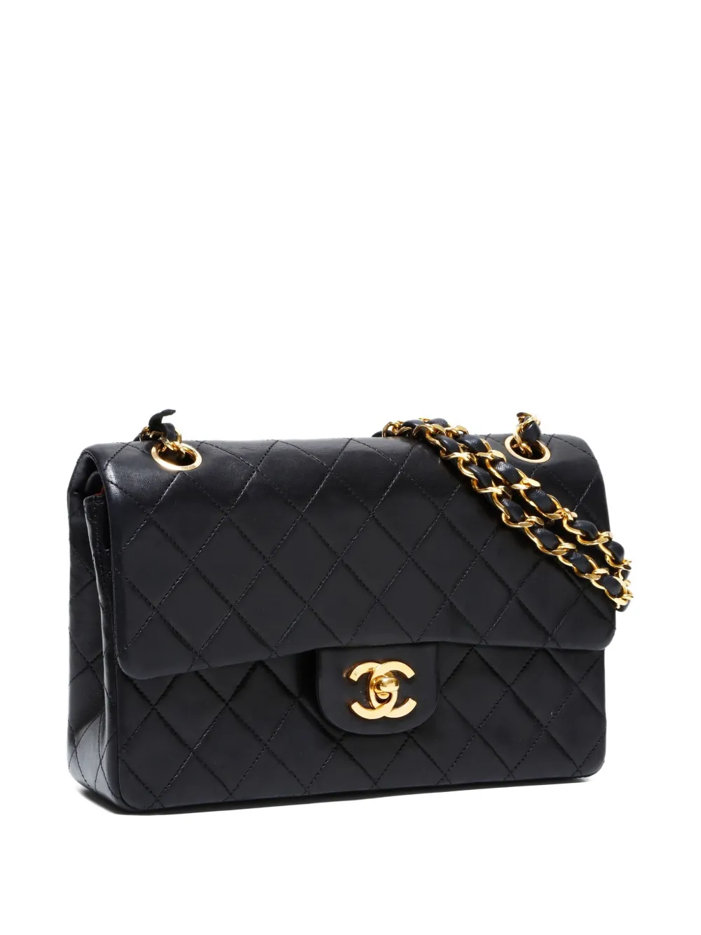 Pre-owned Chanel 1986-1988 Double-flap Shoulder Bag In Black