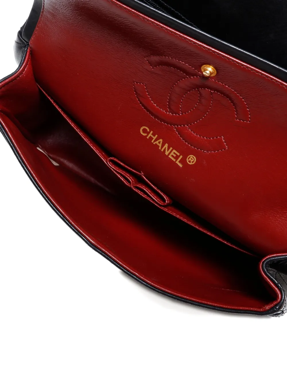 Pre-owned Chanel 1986-1988 Double-flap Shoulder Bag In Black