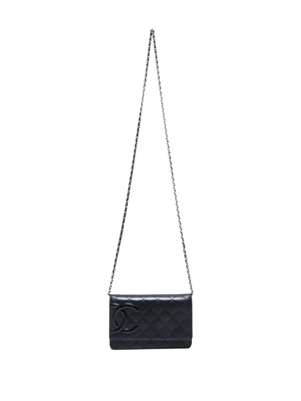 Pre-owned Chanel 2010-2011 Cambon Line Cahin Cross-body Bag In Black