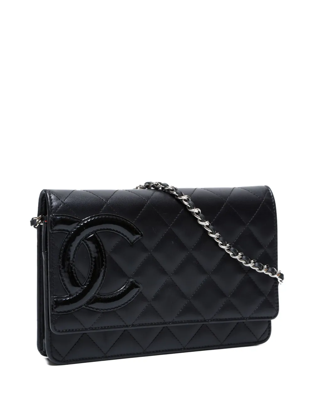 Pre-owned Chanel 2010-2011 Cambon Line Cahin Cross-body Bag In Black