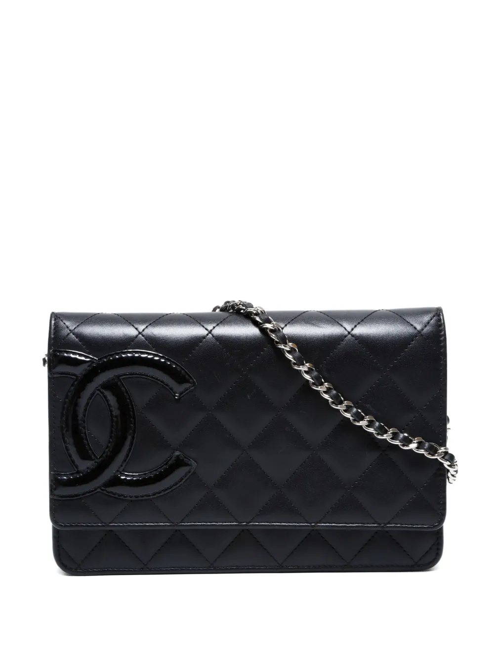 Pre-owned Chanel 2010-2011 Cambon Line Cahin Cross-body Bag In Black