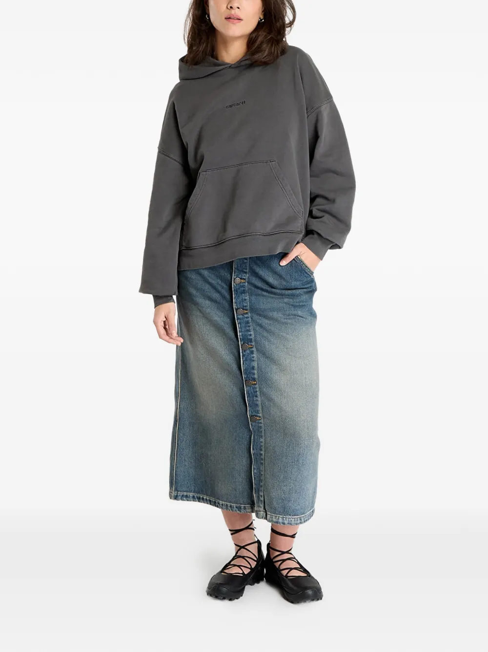 Carhartt WIP Benton katoenen hoodie Grijs