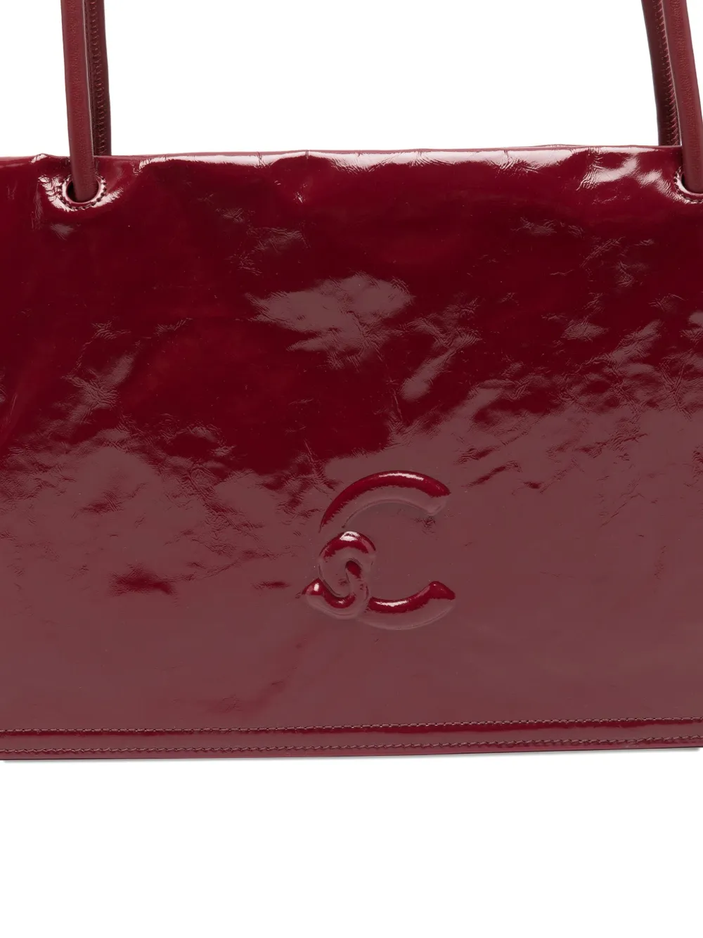 Coccinelle Leren shopper met logo-reliëf Rood