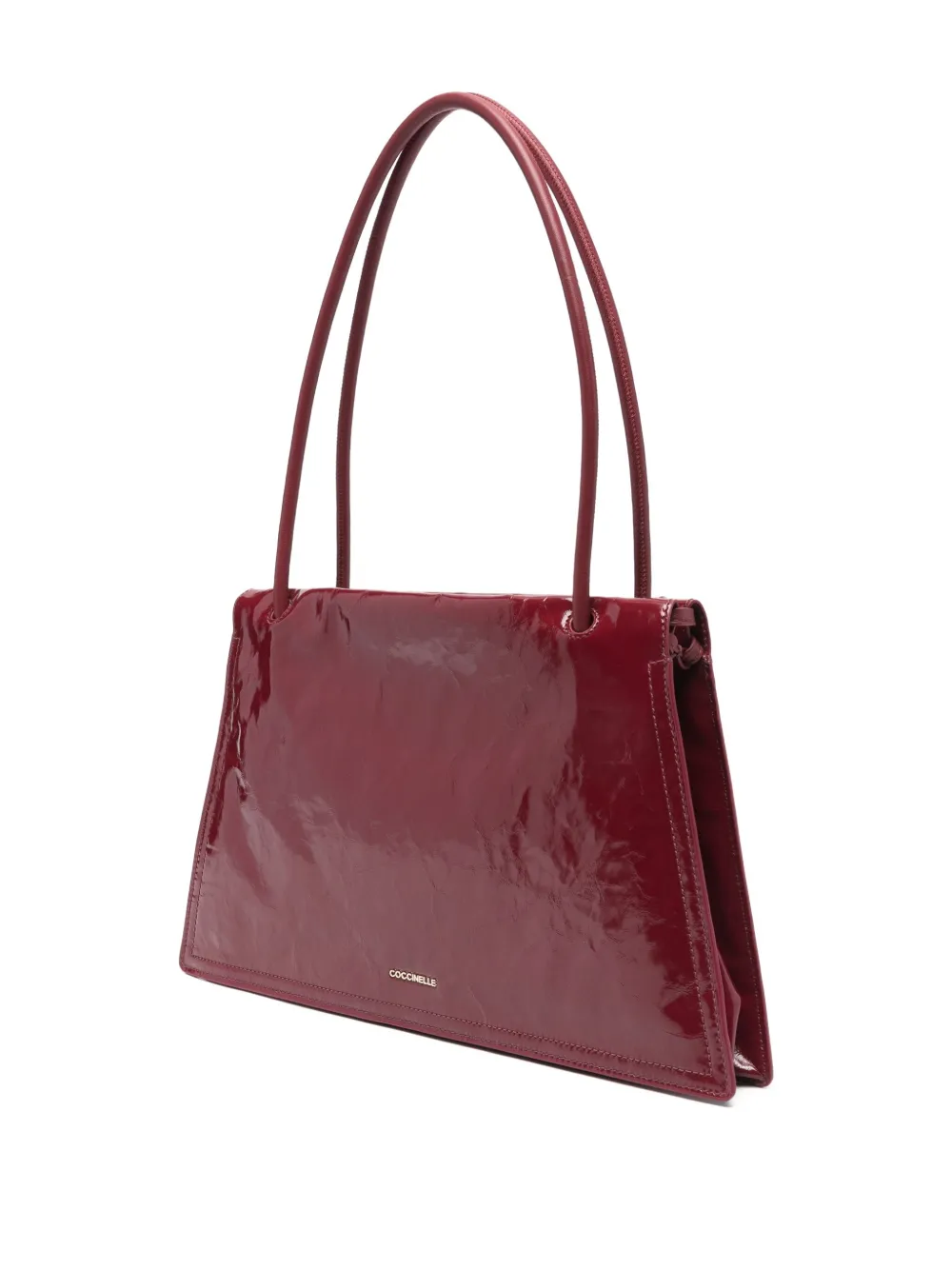 Coccinelle Leren shopper met logo-reliëf Rood