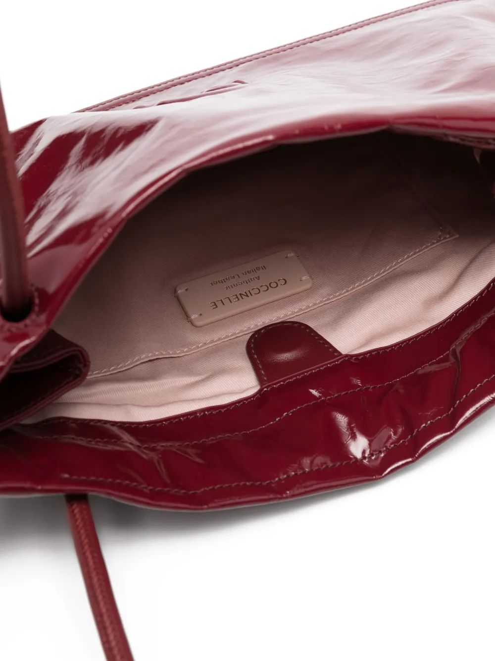 Coccinelle Leren shopper met logo-reliëf Rood