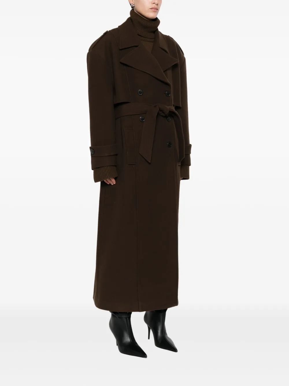  Le Sully Studio Belted Coat - Brown 