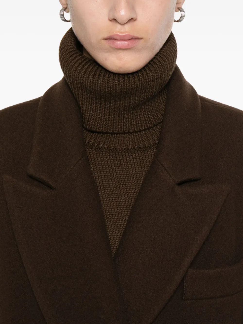 Le Sully Studio Double-breasted Coat In Brown