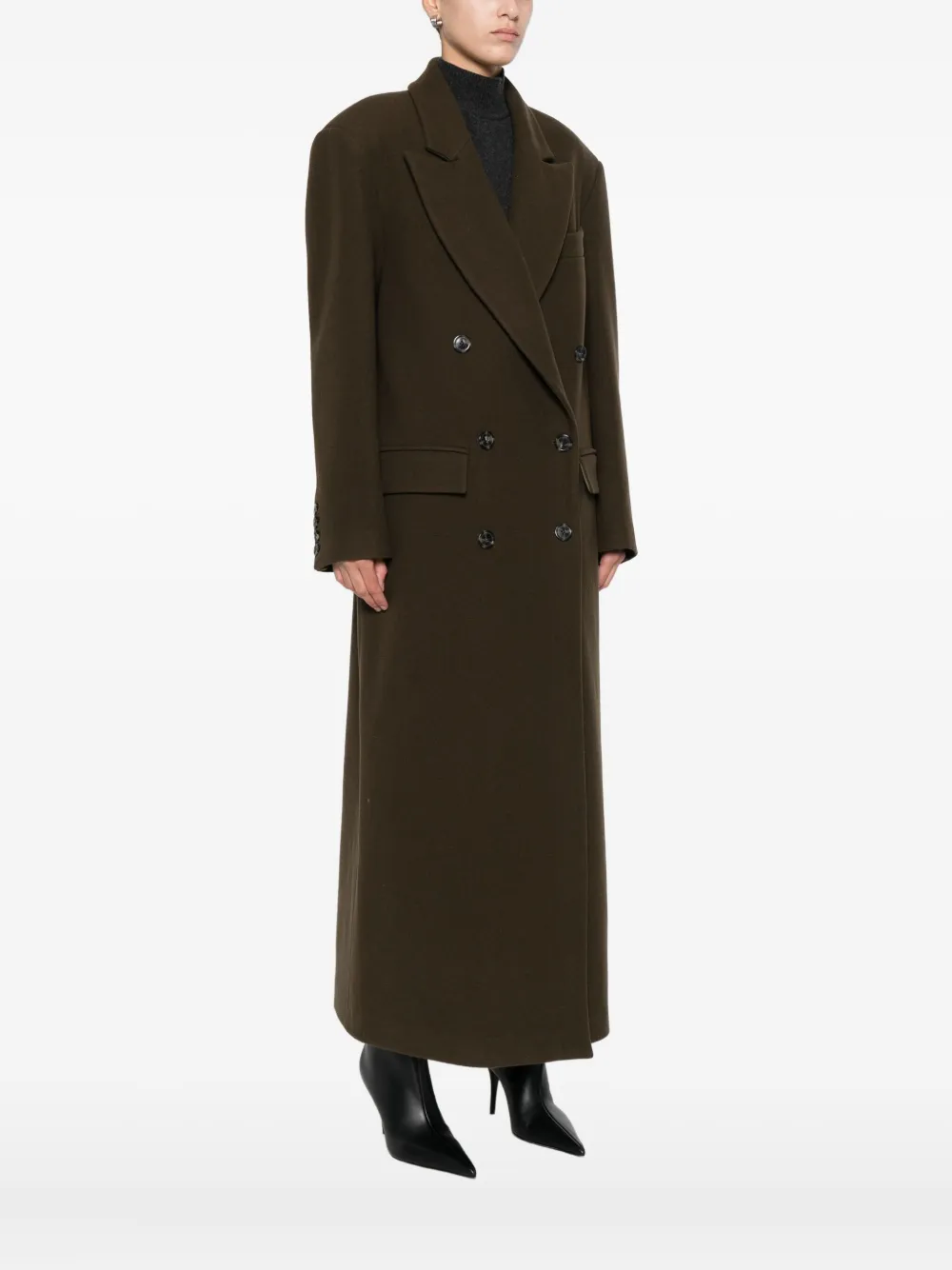 Le Sully Studio Double-breasted Coat In Brown