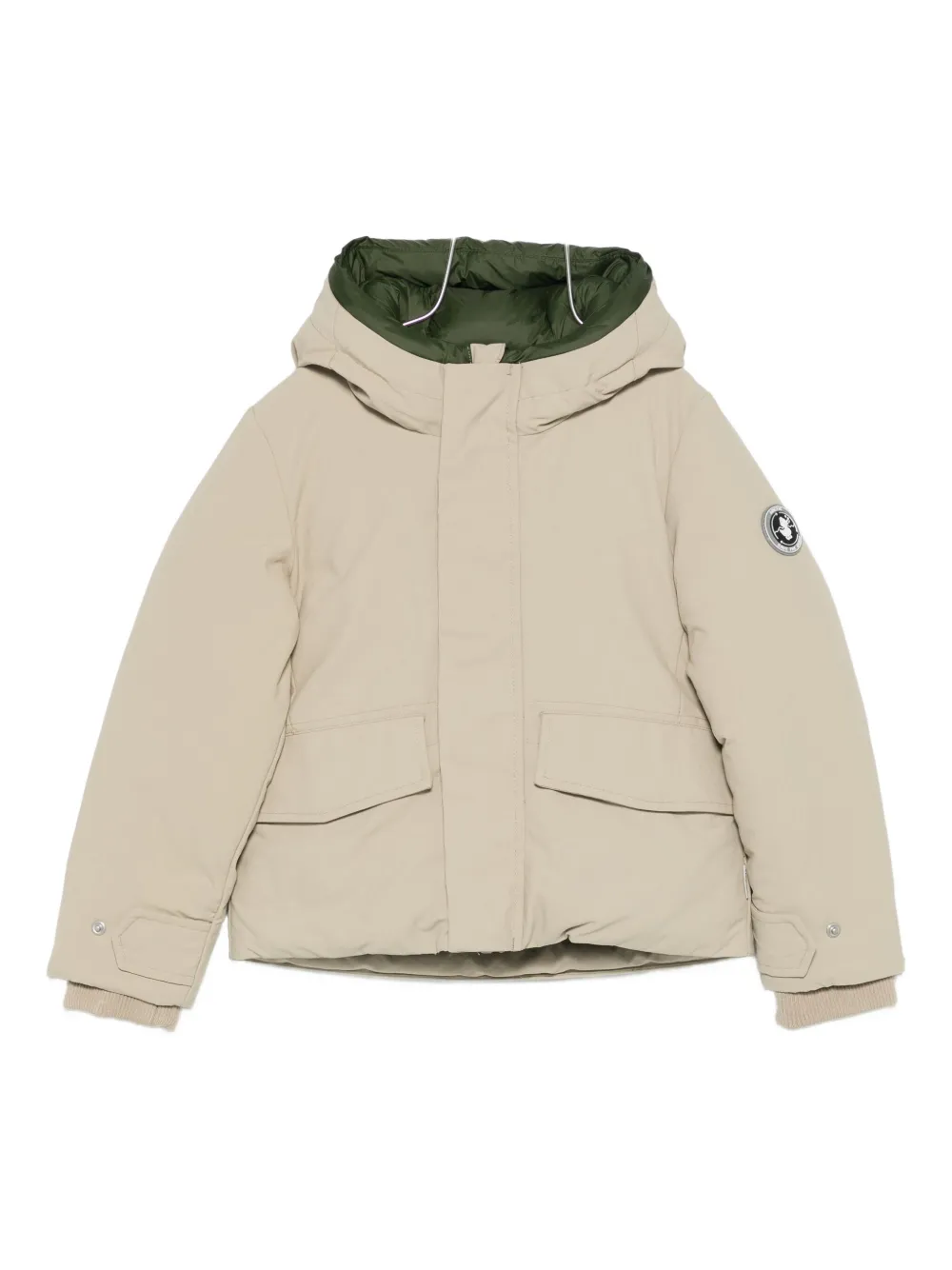 Save The Duck Kids' Hooded Padded Jacket In Neutral