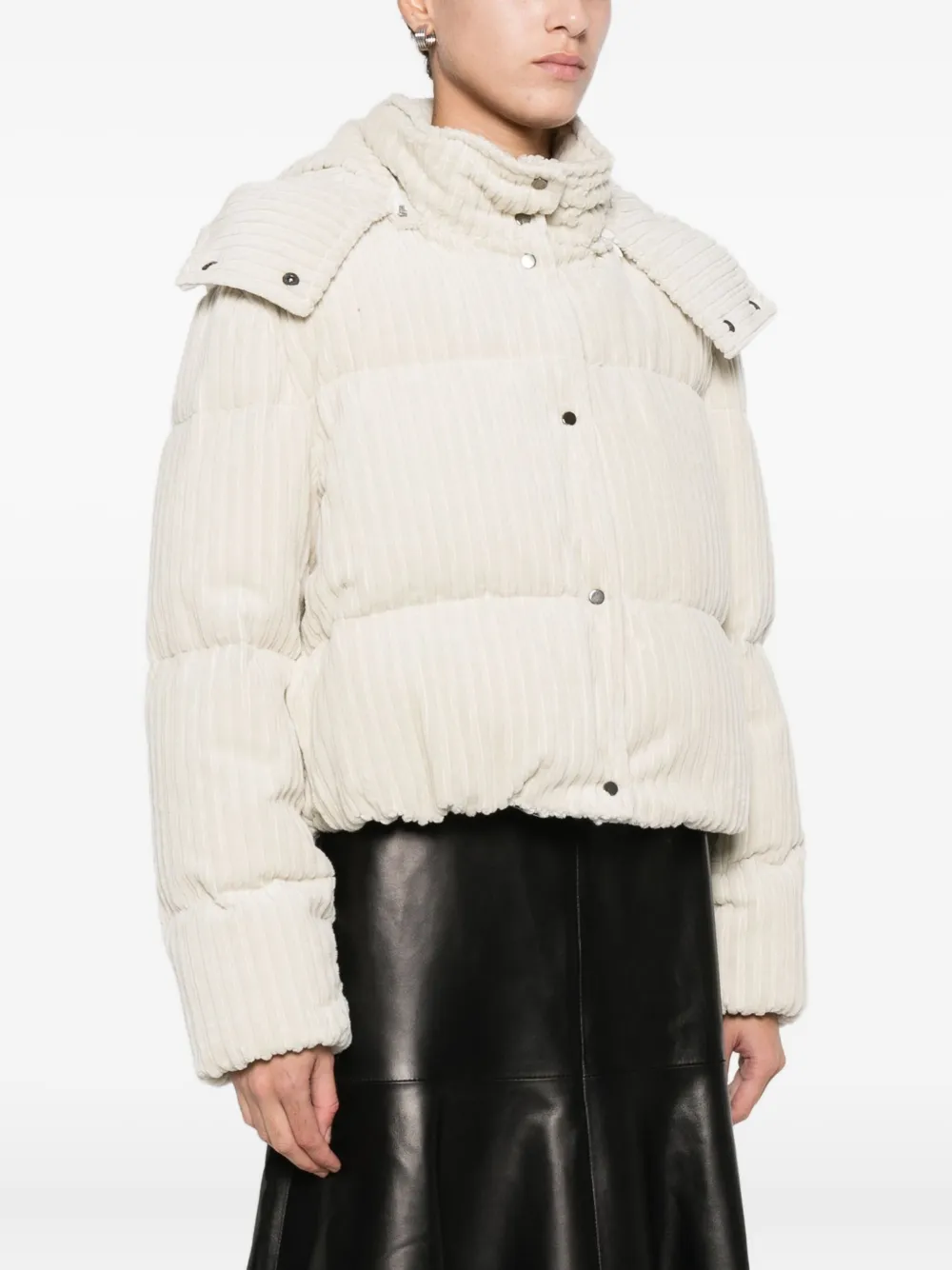 Antonelli Ribfluwelen donsjack Wit