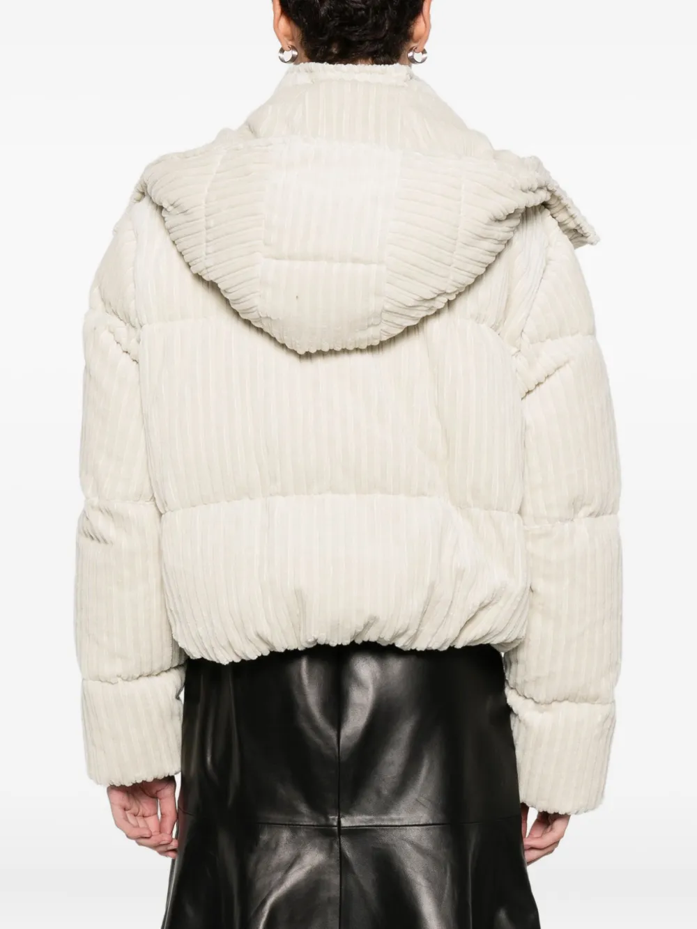 Antonelli Ribfluwelen donsjack Wit