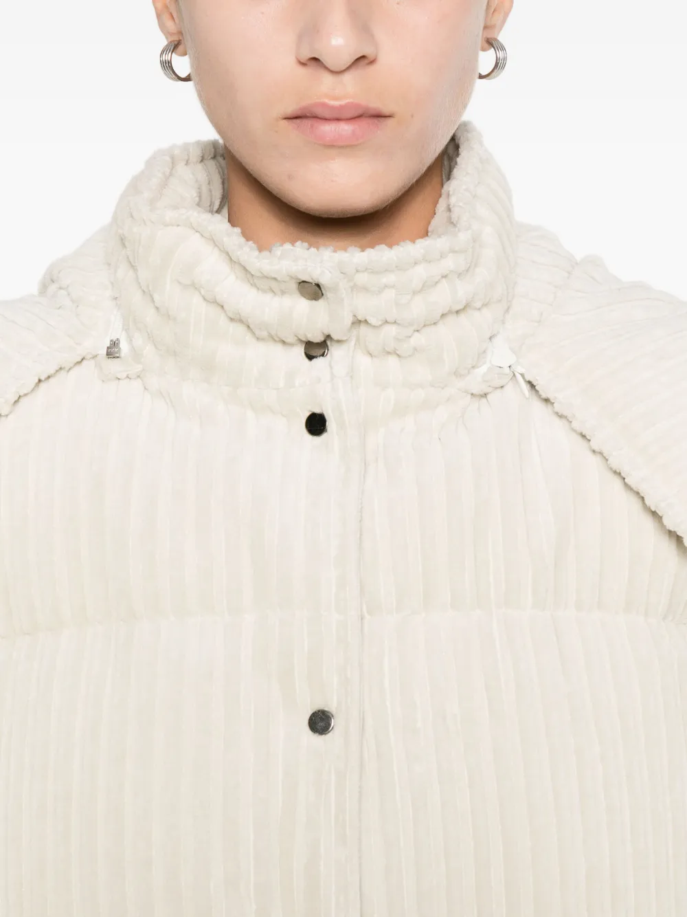 Antonelli Ribfluwelen donsjack Wit