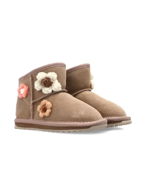 Emu Kids flower-detail ankle boots 