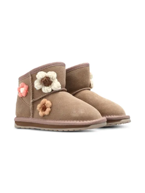Emu Kids flower-detail ankle boots 