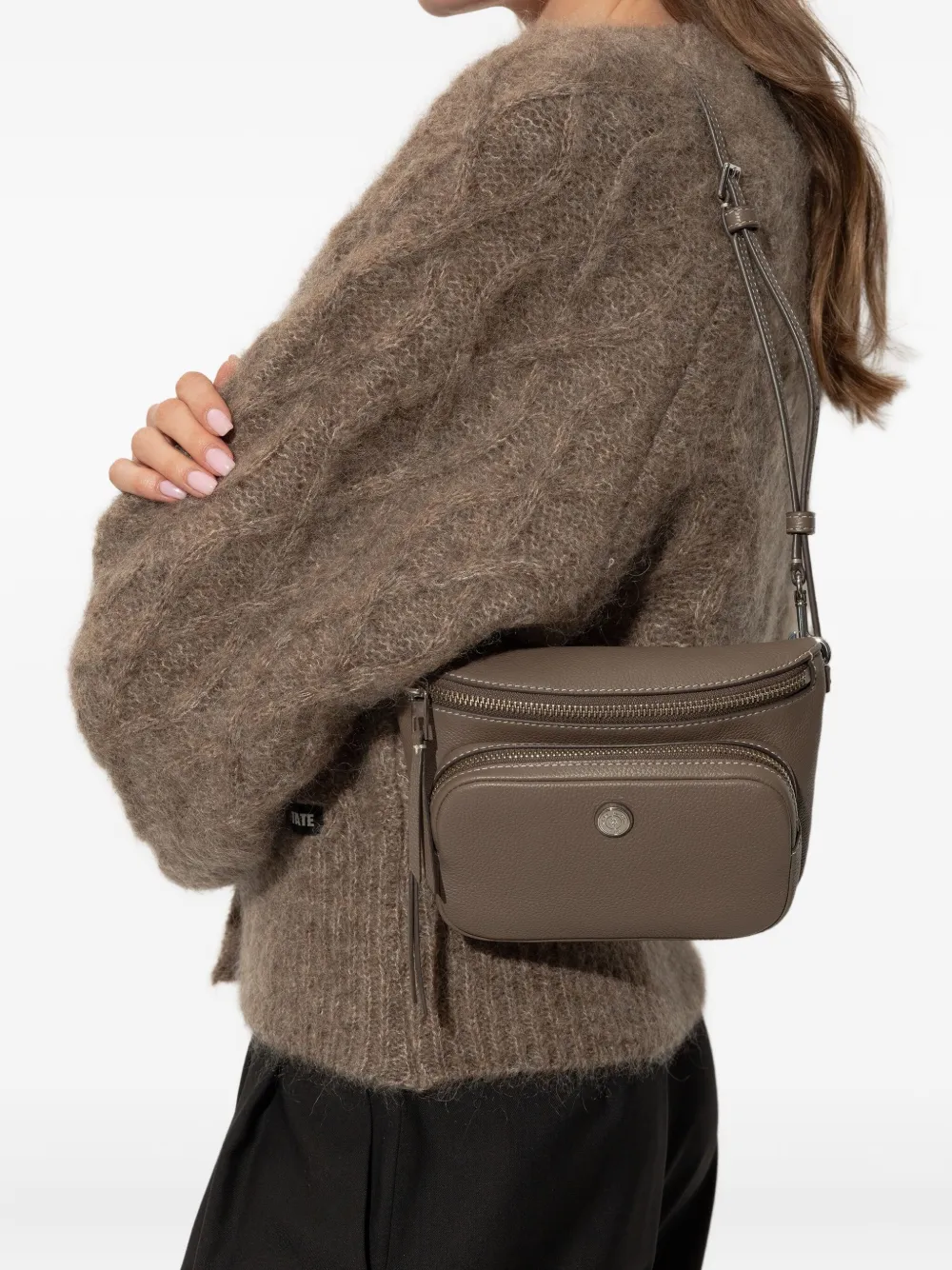 Tory Burch mini pebbled-leather belt bag - Grijs