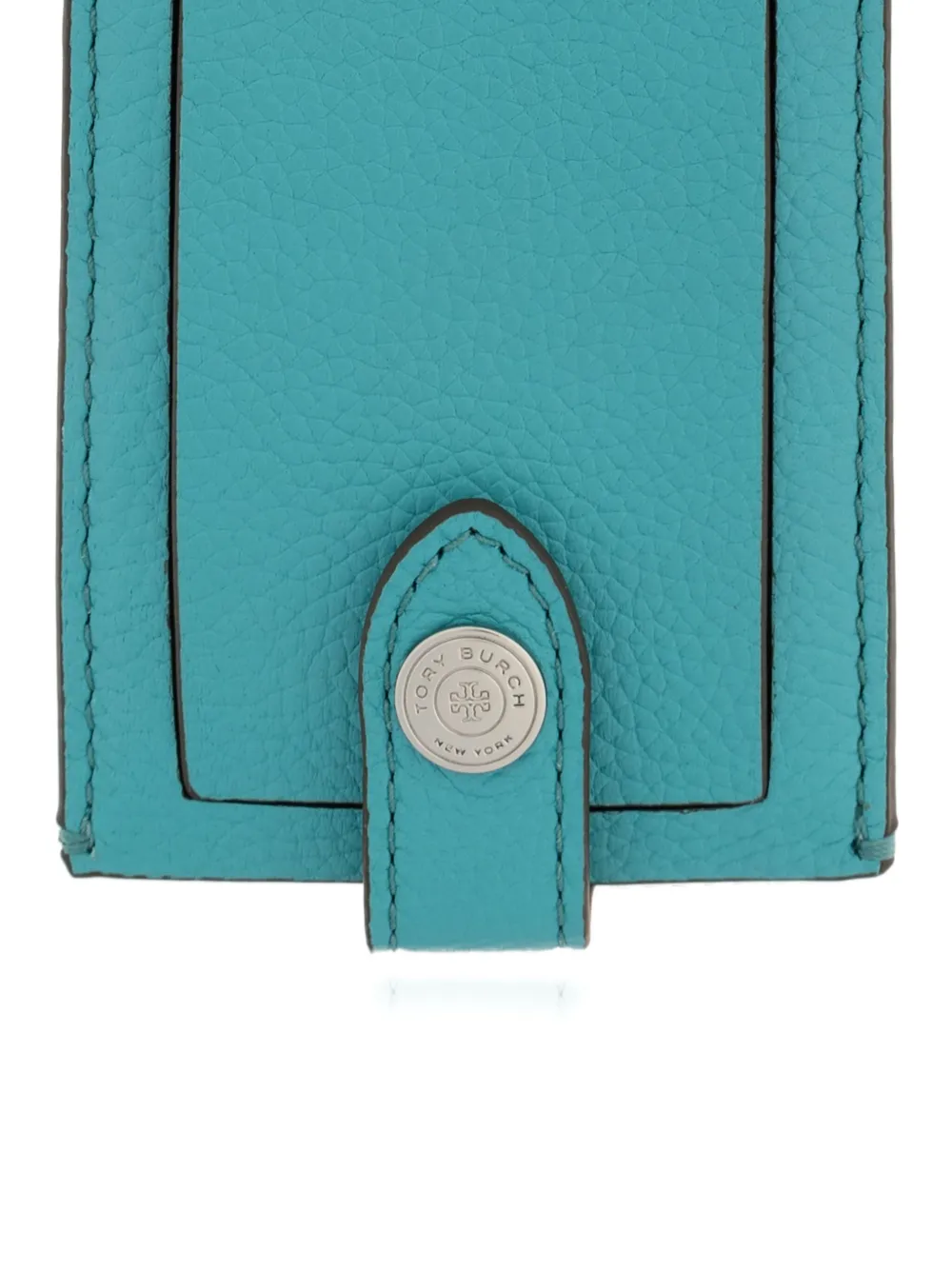 Tory Burch Leather Luggage Tag In Blue