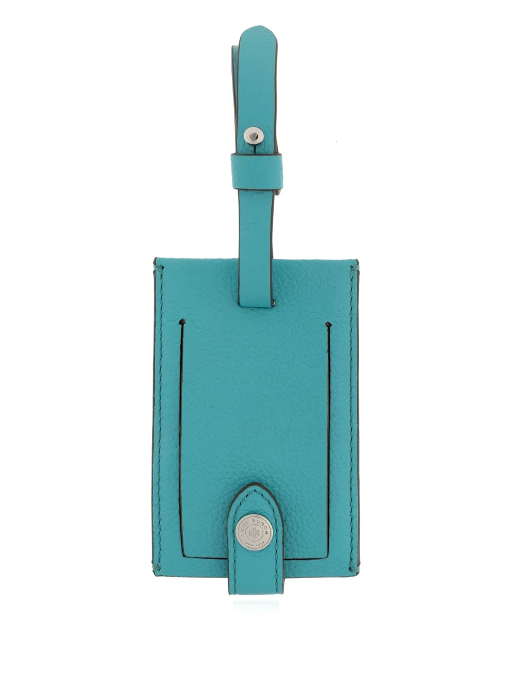 Tory Burch Leather Luggage Tag In Blue