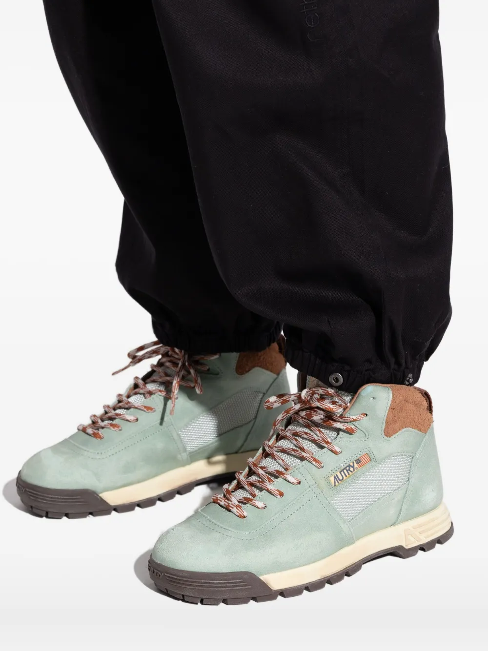 Autry High-top Panelled Sneakers In Green