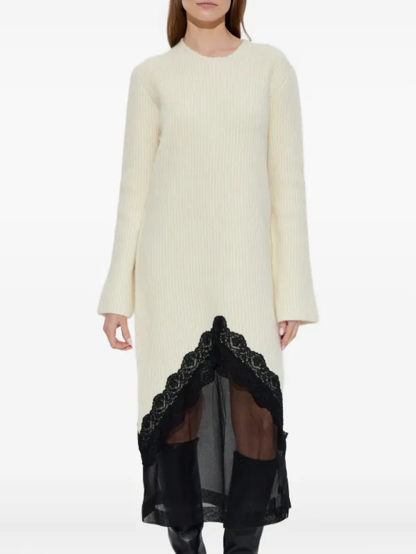 asymmetric lace panel midi dress Asymmetric Lace Panel Midi Dress – Micas main image 0