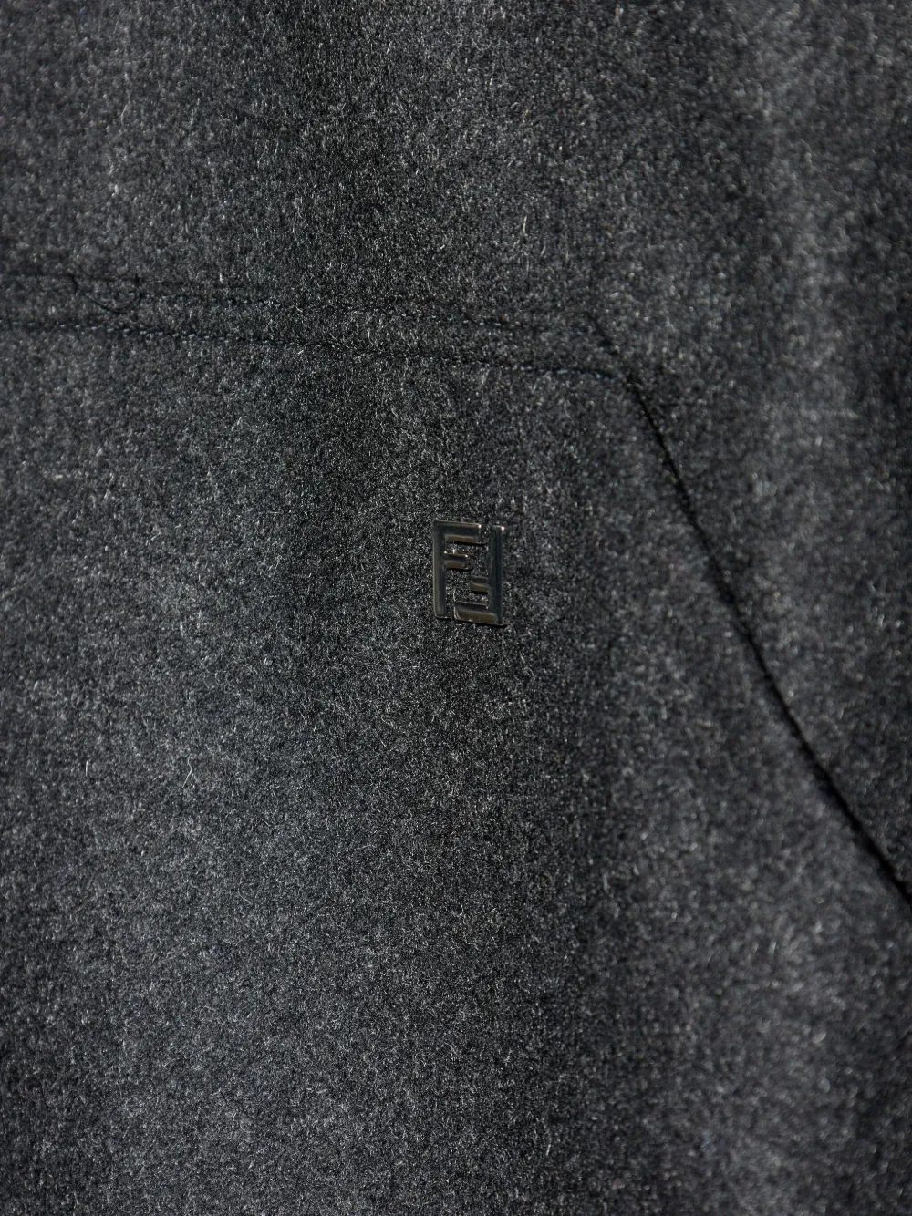 FENDI Kasjmier hoodie met rits Grijs