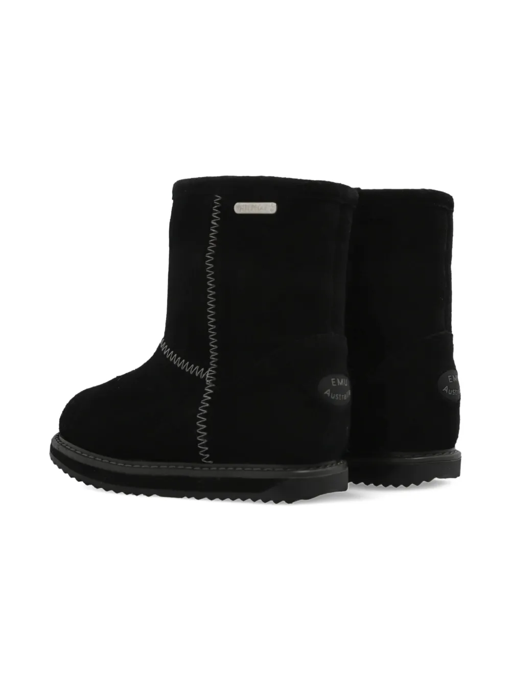 Emu Kids stitch-detail ankle boots Zwart