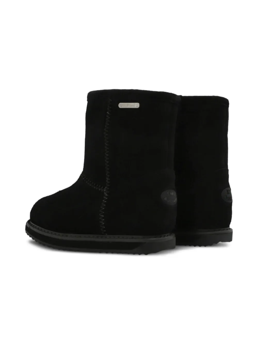 Emu Kids Enkellaarzen met stikseldetail Zwart