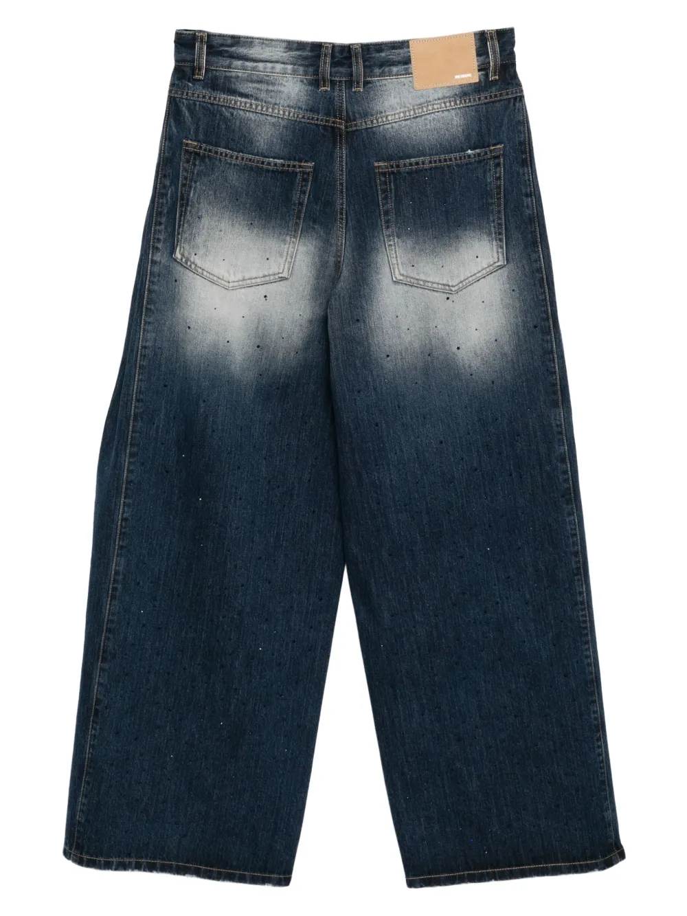 We11done Straight jeans met stras - Blauw