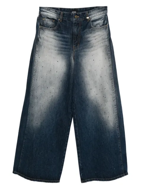 We11done rhinestone straight-leg jeans