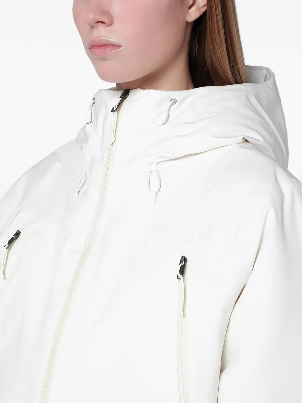 The North Face Mountain Range Hooded Down Jacket Nf0a8dqtny R North Qli1 In White